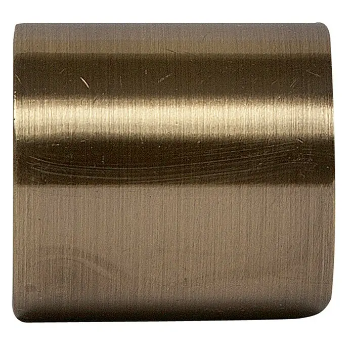 Tapones terminales - Bronce, 2 ud. - Primer plano de una funda de tubo color bronce que muestra una textura cepillada, transmitiendo un aspecto refinado e industrial.
