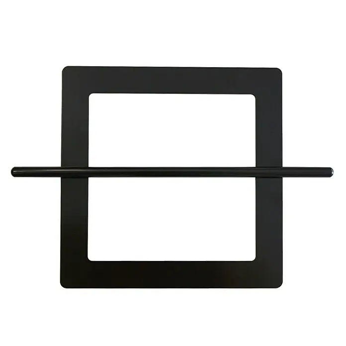 Agarre para cortinas Details - Negro, Cortinas - Toallero negro con marco rectangular y barra central. Diseño elegante para baños modernos, que ofrece comodidad práctica.