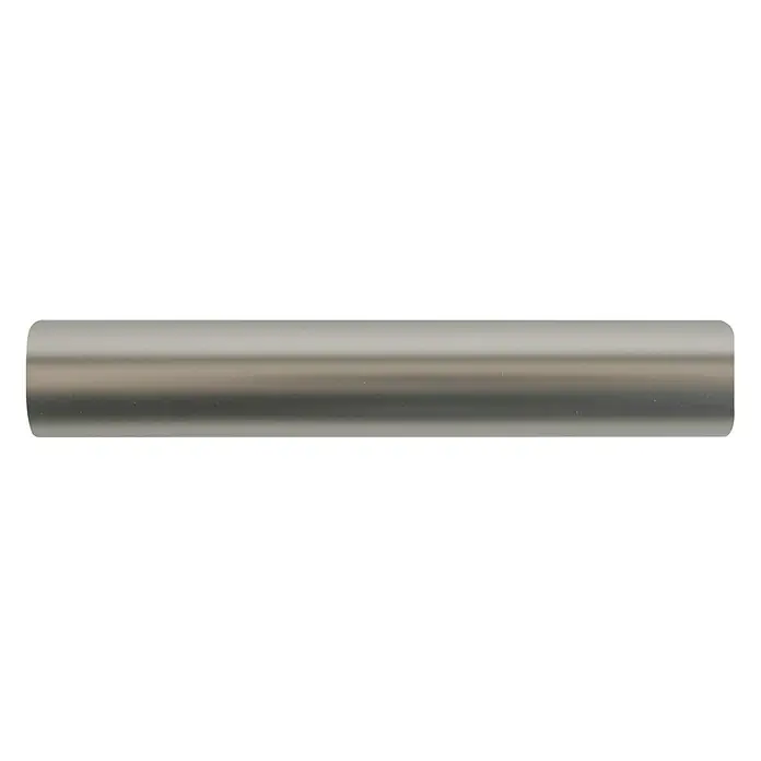 Barra para cortinas Basic Ferro-Deco - Ø x L: 16 mm x 120 cm, Metal, Plateado - Primer plano de una varilla de cromo cepillado, que muestra un diseño minimalista y una estética moderna.