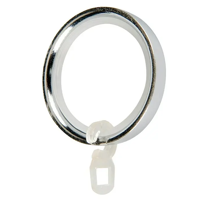 Anilla para cortinas Tendencias - 10 ud., Diámetro: 22 mm, Cromo - Anilla de cortina color cromo con gancho de plástico para una fácil fijación de cortinas a las barras de cortina.