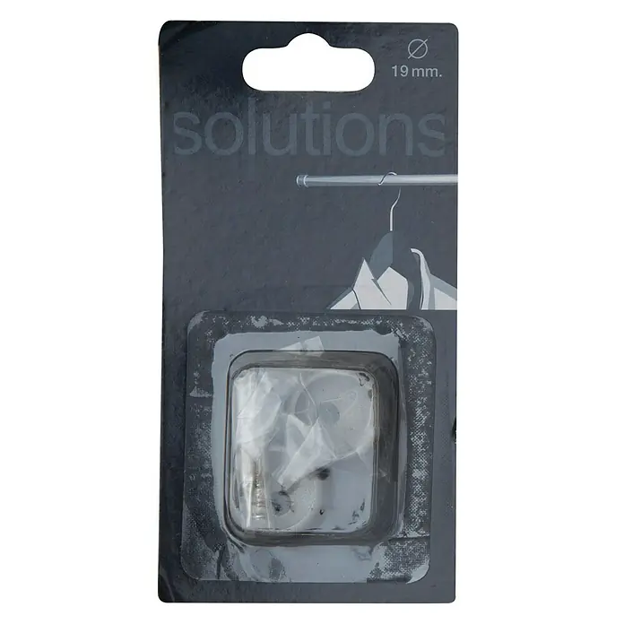 Soporte de pared para armario - L x An x Al: 1,3 x 2,3 x 2,7 cm, Diámetro: 19 mm, Metal, Gris - Embalaje de colgadores "solutions", diámetro 19 mm.