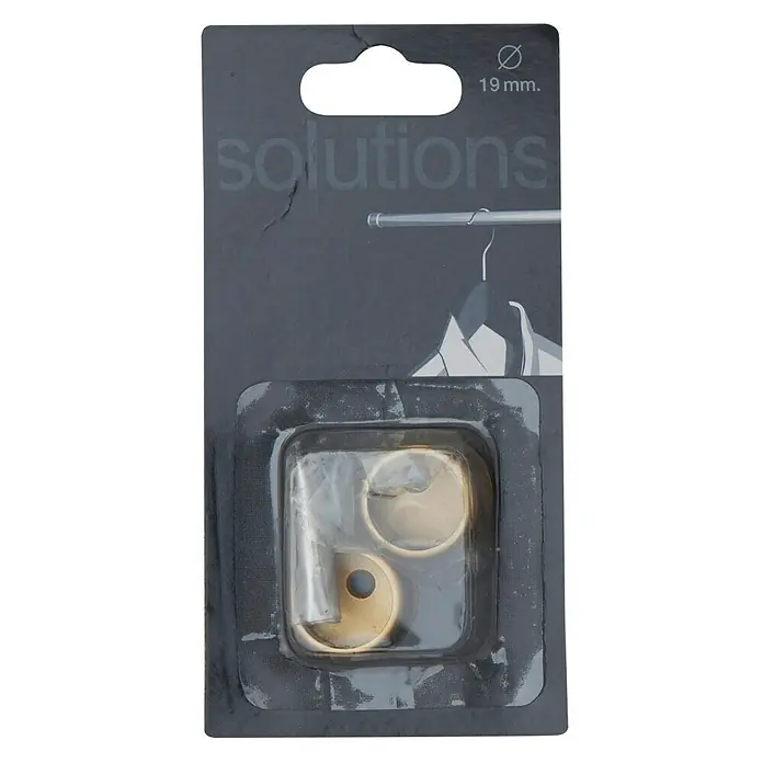 Soporte de pared para armario bronce - L x An x Al: 1,3 x 2,3 x 2,7 cm, Diámetro: 19 mm, Metal - Paquete de adaptadores de barra de armario de 19 mm de Solutions, diseñados para adaptar perchas a tamaños de barra más pequeños.