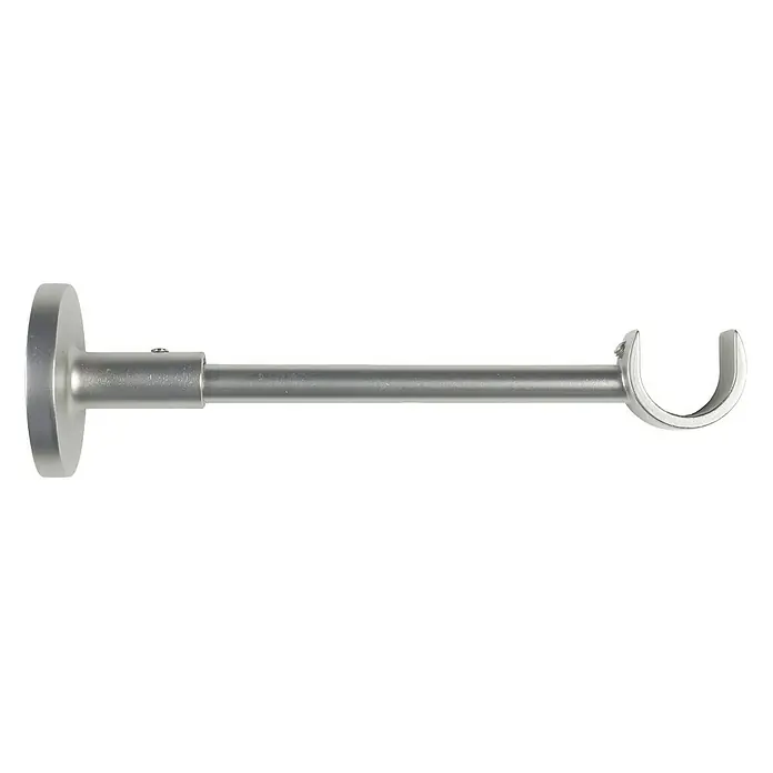 Soporte de pared Largo Tendencias - L x An x Al: 17,4 x 4,8 x 4,8 cm, Diámetro: 22 mm, Metal, Plateado - Soporte de barra de cortina. Soporte robusto y elegante para cortinas, ideal para montar en la pared con base circular.