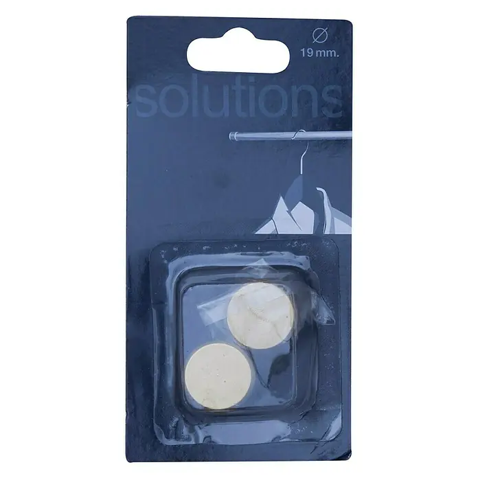 Tapones terminales Solutions armario - Bronce, 2 ud. - Paquete de deslizadores para muebles 'Solutions' con dos deslizadores redondos en blíster, diámetro 19 mm, para proteger suelos y muebles.