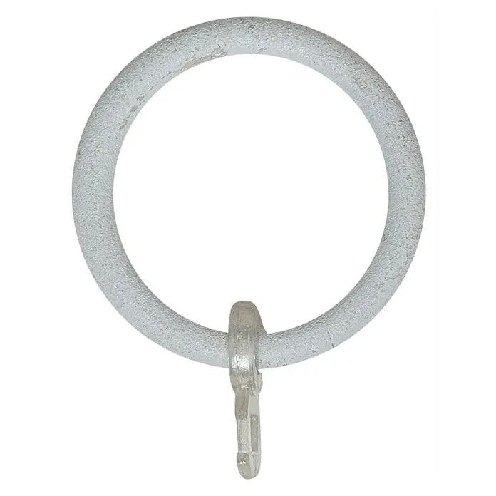 Anilla para cortinas Antique - 8 ud., Diámetro: 22 mm, Blanco - Anillo de cortina plateado con clip para colgar fácilmente las cortinas. Accesorio práctico para la decoración de ventanas.
