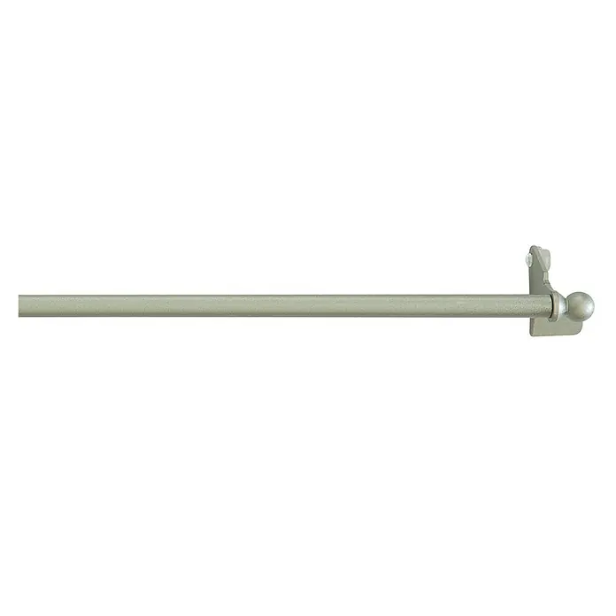 Barra para visillo Presión esfera - Largo: 60 cm, Plateado - Una barra de cortina plateada con un remate en forma de bola, diseñada para una decoración elegante de la ventana y fácil instalación.