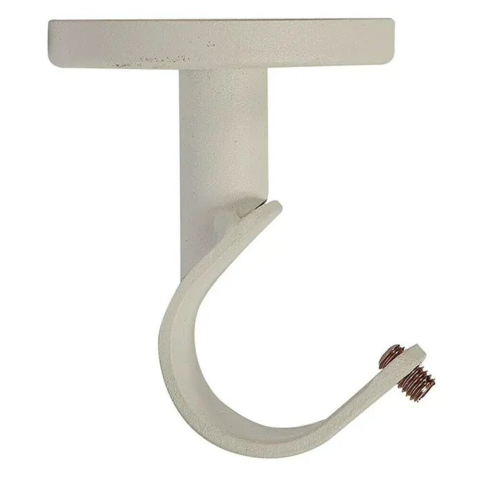 Soporte de techo Loft - Blanco, L x An x Al: 6,3 x 2 x 4,6 cm, Atornillado - Gancho de techo metálico con rosca para colgar versátil, robusto y fiable para diversas aplicaciones.