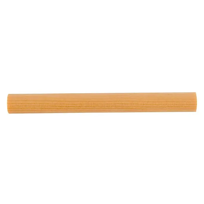 Barra para cortinas Ideas 12 - Ø x L: 12 mm x 150 cm, Madera, Haya - Primer plano de un rodillo de madera, con una superficie lisa y extremos redondeados, ideal para proyectos de horneado.