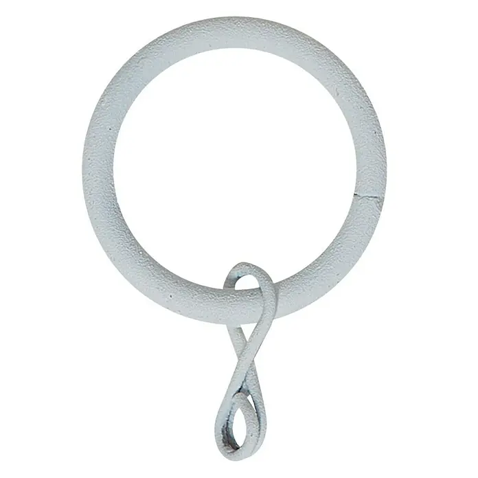 Anilla para cortinas Nordic - 8 ud., Diámetro: 19 mm, Blanco - Un solo anillo de cortina blanco con ojal para colgar fácilmente, perfecto para sujetar cortinas a barras.