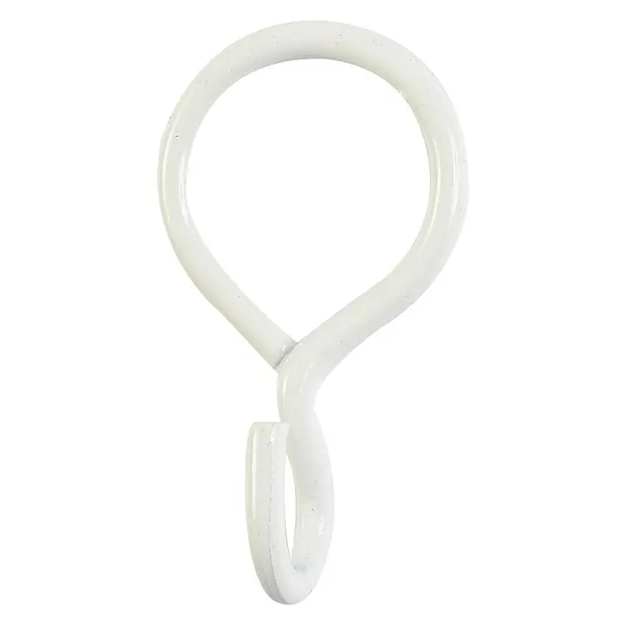 Anilla para cortinas Gancho Ideas 12 - Blanco, 6 ud. - Anilla de cortina de ducha de metal blanco para colgar la cortina de forma fácil y elegante en el baño.