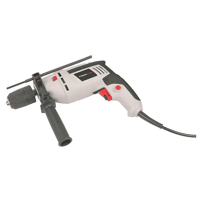 PowerPlus Taladro percutor POWC10200 - 600 W - Aquí hay un taladro percutor eléctrico Powerplus, que se utiliza para trabajos de construcción.