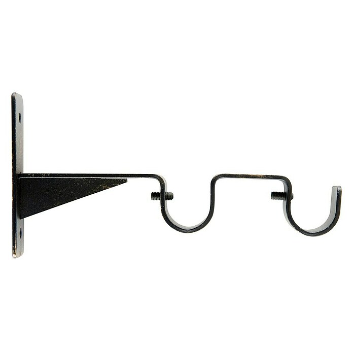 Soporte de pared doble (Negro-Oro, L x An x Al: 16,9 x 2,5 x 8,5 cm, Atornillado) | BAUHAUS