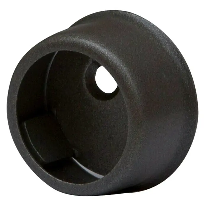 Soporte de pared para armario - L x An x Al: 1,3 x 2,3 x 2,7 cm, Diámetro: 19 mm, Metal, Gris - Soporte negro para barra de armario con orificio lateral para mayor estabilidad y fácil montaje en paredes o dentro de armarios.