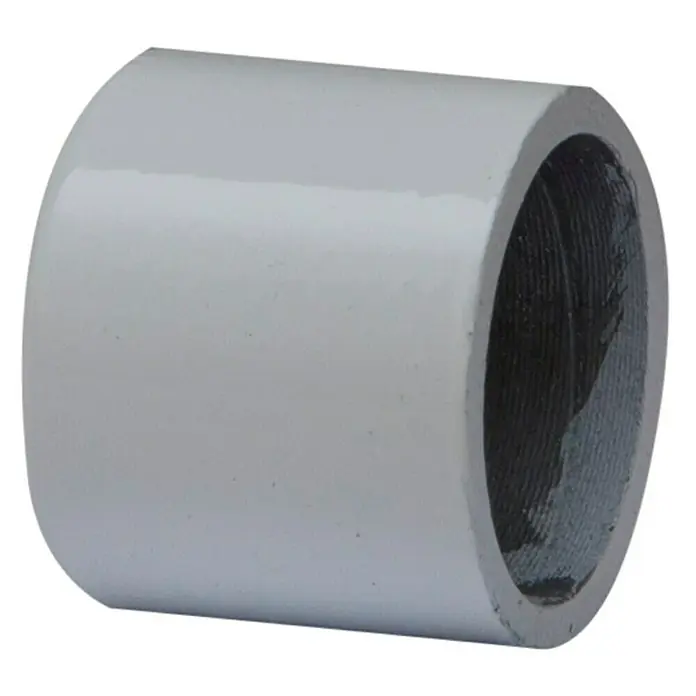 Tapones terminales Solutions armario - Blanco, 2 ud. - Manguito gris de PVC para conectar tuberías. Permite una conexión segura y estanca en sistemas de fontanería y drenaje.
