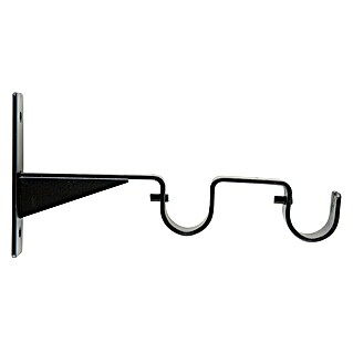 Soporte de pared doble (Negro, L x An x Al: 16,9 x 2,5 x 8,5 cm)