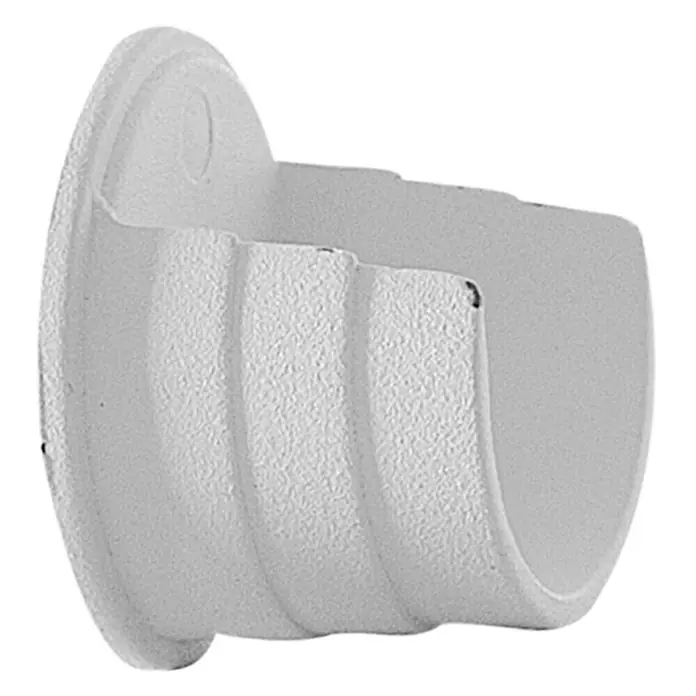 Soporte de pared Loft - L x An x Al: 2,3 x 2,8 x 3,4 cm, Diámetro: 25 mm, Metal - Primer plano de un soporte blanco para barra de cortina. Una solución sencilla y funcional para montar barras de cortina.