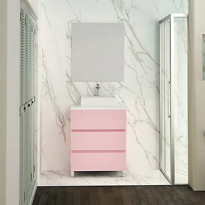 Mueble de lavabo Colours (46 x 70 x 83 cm, Rosa, Mate)