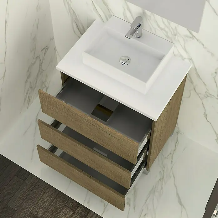 Artysan Mueble bajo de lavabo Colours Slim - L x An x Al: 39 x 50 x 83 cm, Nebraska - Mueble de baño moderno con sistema de cajones abiertos y diseño elegante. Ideal para baños con estilo.