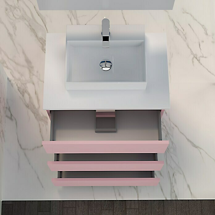 Mueble de lavabo Colours (39 x 50 x 83 cm, Rosa, Mate)