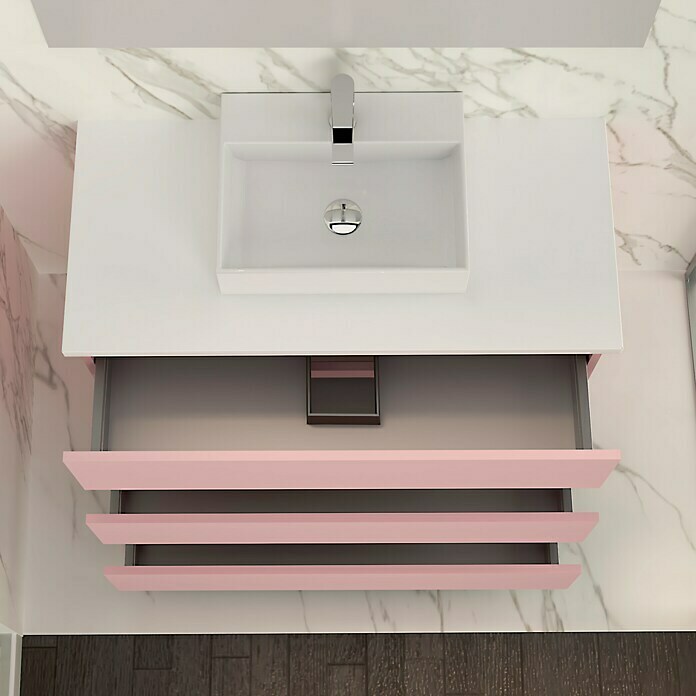 Mueble de lavabo Colours (46 x 90 x 83 cm, Rosa, Mate)