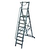 Krause Stabilo Stufenstehleiter (Arbeitshöhe: 4,1 m, 9 Stufen, Aluminium, Sicherheitsbügel)