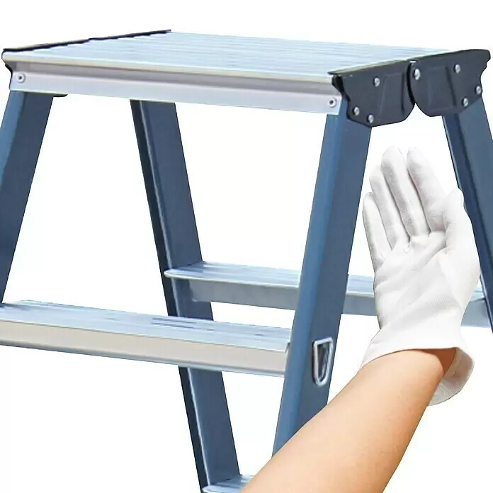 Krause Monto Doppelleiter SePro D - Anzahl Tritte: 8 Stk., Arbeitshöhe: 2,4 m, Aluminium - Detailaufnahme