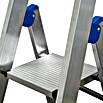 Krause Stabilo Stufenstehleiter Fahrbar mit Traverse (Arbeitshöhe: 4,8 m, Anzahl Tritte: 12 Stufen, Tiefe Stufen: 80 mm, Aluminium, Fahrbar)