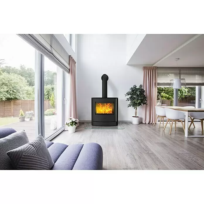 Fireplace Kaminofen Adamis - 3,8 kW - 8,1 kW, Raumheizvermögen: 126 m³, Material Verkleidung: Speckstein, Schwarz - Stimmungsaufnahme