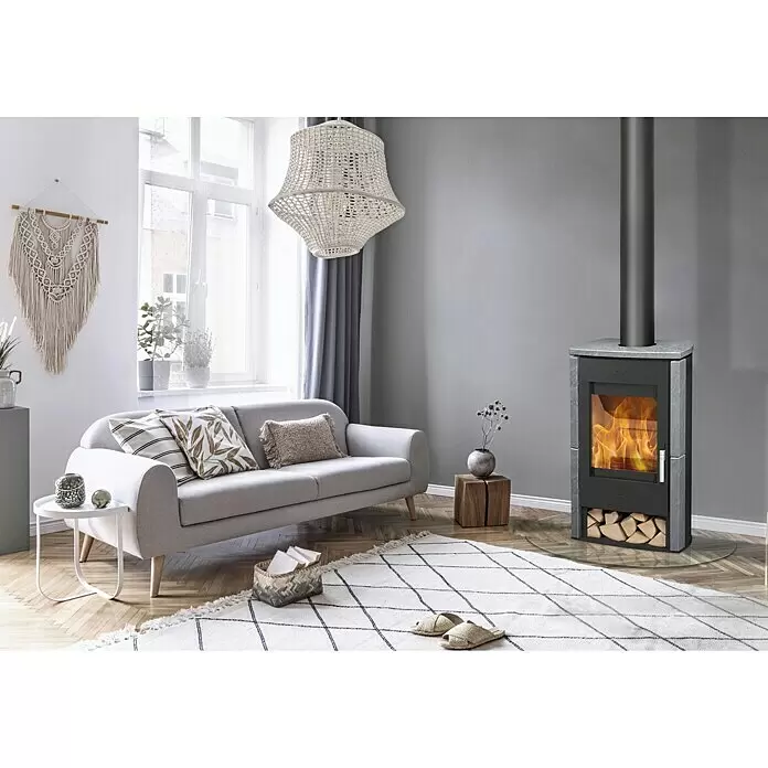 Fireplace Kaminofen Brasil - 6 kW, Raumheizvermögen: 108 m³, Material Verkleidung: Speckstein, Schwarz - Stimmungsaufnahme