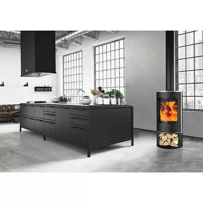 Fireplace Kaminofen Verona - 5 kW, Raumheizvermögen: 90 m³, Material Verkleidung: Stahl, Schwarz - Stimmungsaufnahme