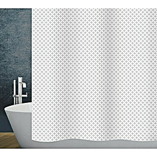 Diaqua Textil-Duschvorhang Andalus (240 x 180 cm, Grau/Weiß)