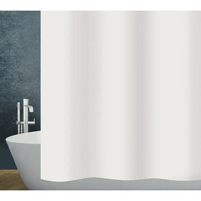 Diaqua Peva Duschvorhang Claro - 180 x 200 cm, Weiß - Ein schlichtes, weißes Duschvorhang-Design, das Badewannen stilvoll abtrennt und für Privatsphäre sorgt. Ideal für jedes Badezimmerdekor.