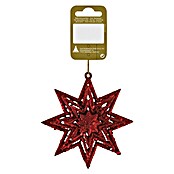 Christbaumschmuck Glitzerstern (Rot, Kunststoff, Stern)