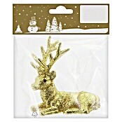 Dekofigur Hirsch Glitter Gold (Gold, Kunststoff, L x H: 9 x 10 cm)