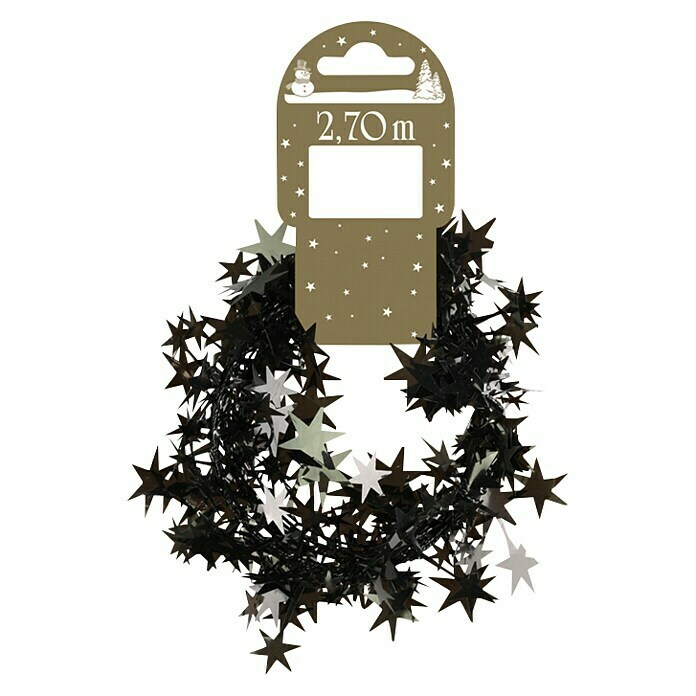 Christbaumschmuck Sterngirlande (Schwarz, Kunststoff, Stern)