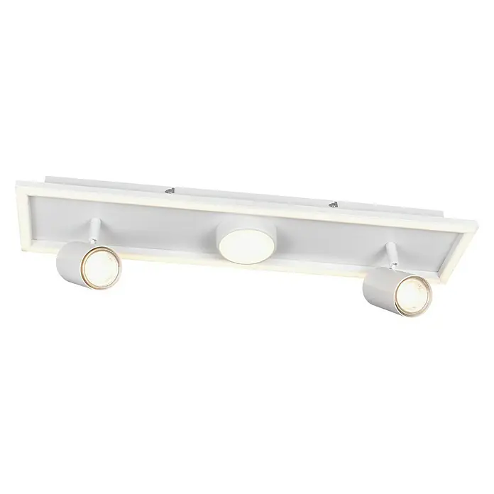 Tween Light Deckenleuchte Leano - 20 W, L x B x H: 60 x 13 x 18 cm, Weiß, GU10 - Moderne weiße LED-Deckenleuchte mit drei Strahlern für eine stilvolle und helle Beleuchtung.