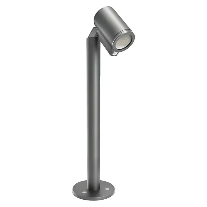 Steinel Lámpara de pie para exterior Spot Garden N - Color del marco: Antracita, Blanco cálido, 22,6 x 14 x 57,2 cm, Con bombillas - Se presenta una lámpara de jardín gris moderna. La lámpara tiene un cabezal cilíndrico y se encuentra sobre una base redonda. Elegante iluminación para exteriores.
