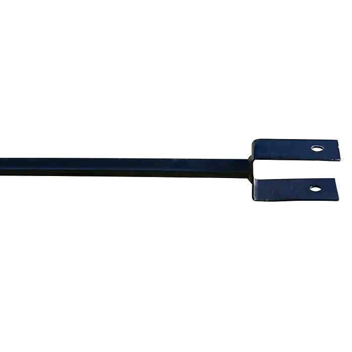 Güde Transportwagen Garten GGW 300 - 119 x 58,5 x 98,5 cm, 125 l - Nahaufnahme einer metallenen T-Stange mit zwei Löchern zur Befestigung, vor einem schwarzen Hintergrund.