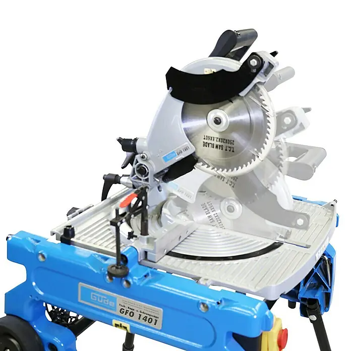 Güde Kapp- & Gehrungssäge GFO 1401 - 1.400 W, Durchmesser Sägeblatt: 216 mm, 5.000 U/min - Die Güde GFO 1401 Kapp- und Gehrungssäge ist ideal für präzise Holzschnitte. Dank des TCT-Sägeblatts sind saubere Ergebnisse garantiert.