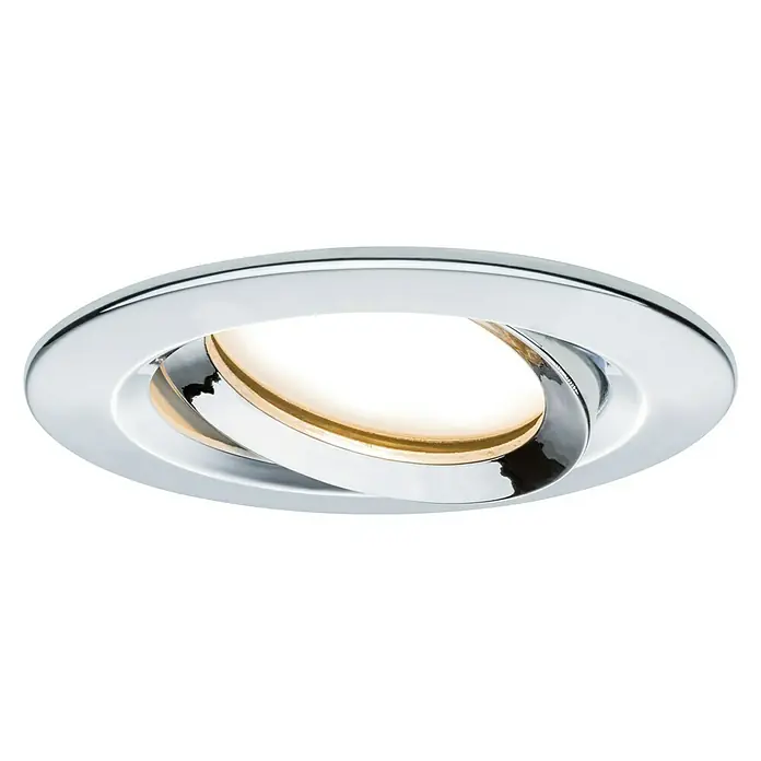 Paulmann LED-Einbauleuchte rund Nova Plus - 6,8 W, Chrom, Warmweiß, IP65 - Einbaustrahler mit drehbarem, verchromtem Ring und warmweißem Licht. Ideal für moderne Innenräume und akzentuierte Beleuchtung.