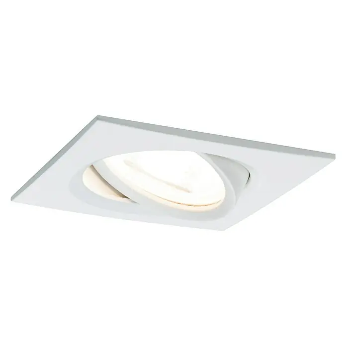 Paulmann LED-Einbauleuchte Nova quadratisch - 6,5 W, Weiß, Warmweiß, 1 Stk. - Weiße, quadratische Deckeneinbauleuchte mit verstellbarem, hellem LED-Lichtelement für moderne Innenräume und flexible Beleuchtung.