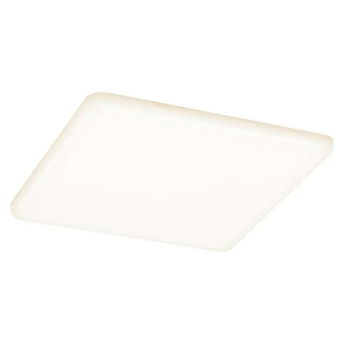 Paulmann LED-Panel Veluna VariFit - 20 W, L x B x H: 18,5 x 18,5 x 3,1 cm, Satin, Warmweiß, 3.000 K - Ein quadratischer Deckenleuchter mit abgerundeten Ecken strahlt warmes Licht aus und sorgt für eine angenehme Atmosphäre im Raum.