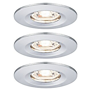Paulmann Set de focos LED empotrables Nova Mini (12 W, Cromo, 3 ud., Blanco cálido)