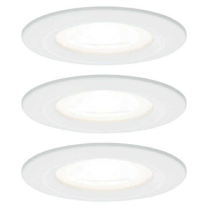 Paulmann LED-Einbauleuchte Nova6,5 W, Weiß, Warmweiß, 3 Stk. Front View