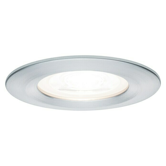 Paulmann LED-Einbauleuchte Nova rund (6,5 W, Aluminium, Warmweiß, 1 Stk., Einbautiefe: 75 mm)