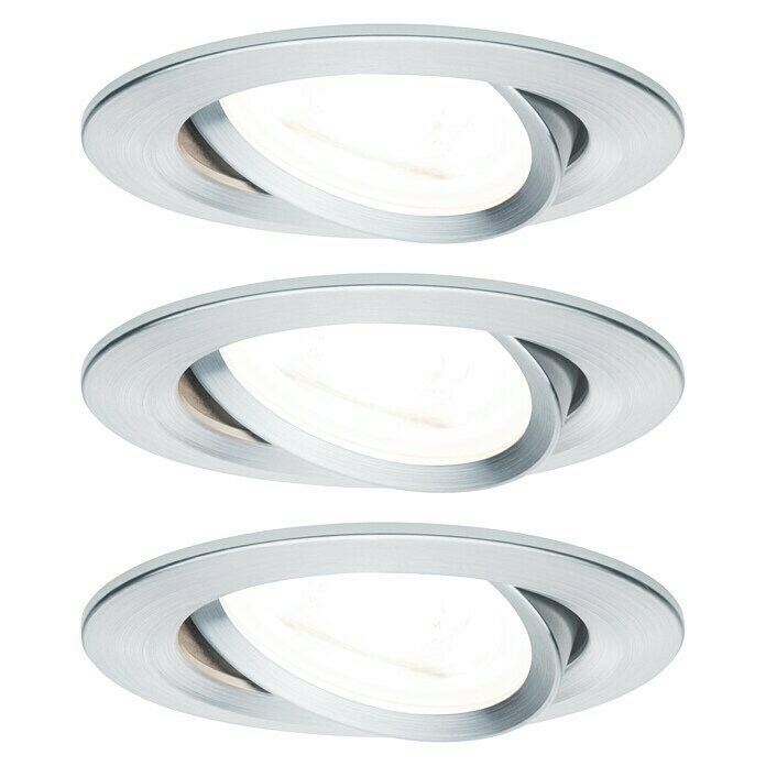 Eglo LED-Einbauleuchten-Set rund MAZUBY-LED 1 (5 W, Nickel-matt, Warmweiß)  | BAUHAUS