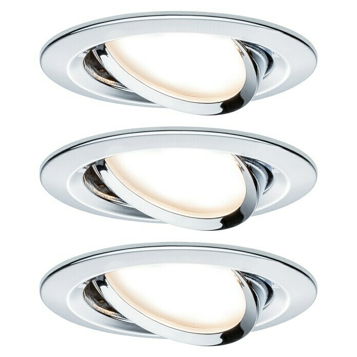 Paulmann LED-Einbauleuchte Nova schwenkbar (6,5 W, Chrom, Warmweiß)