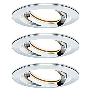 Paulmann LED-Einbauleuchten-Set Nova Plus (6,8 W, Weiß/Chrom, 3 Stk., Warmweiß, IP65)
