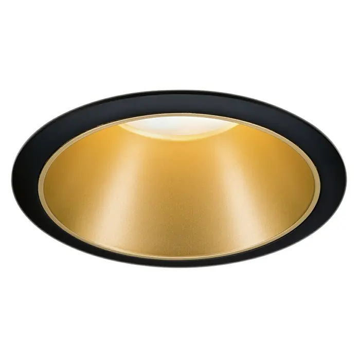 Paulmann LED-Einbauleuchte Cole - 6,5 W, Schwarz/Gold, Warmweiß, 1 Stk. - Deckenleuchte mit schwarzem Rand und goldfarbener Innenseite für stilvolle Beleuchtung.