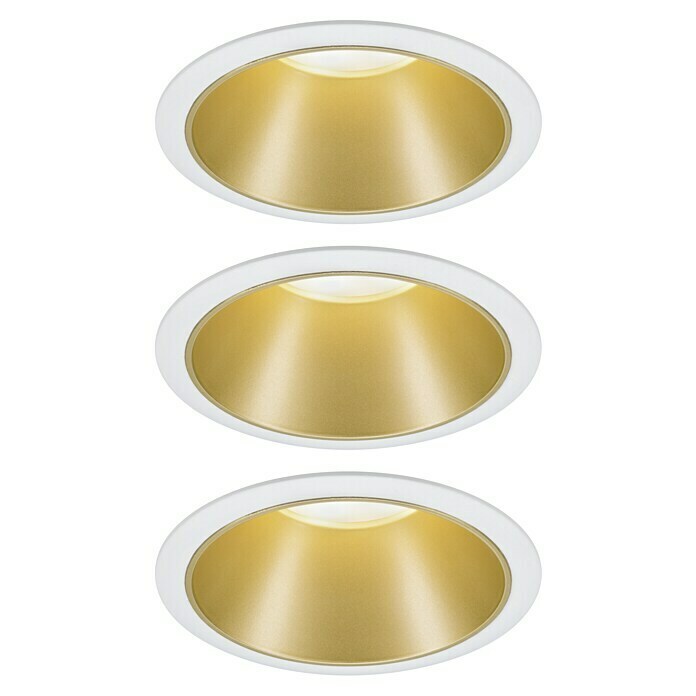 Paulmann LED-Einbauleuchte Cole (19,5 W, Weiß/Gold, Warmweiß, 3 Stk.) | BAUHAUS